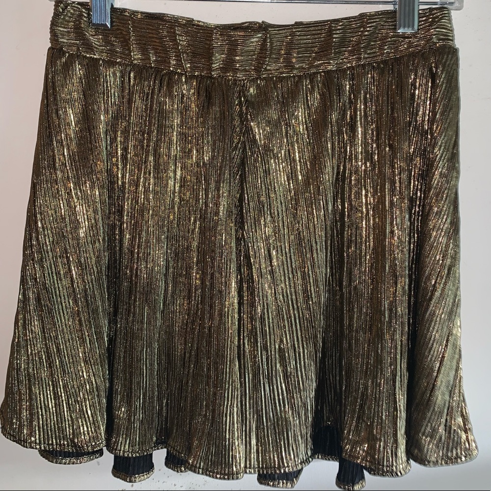 Show Me Your MuMu flowy gold shorts